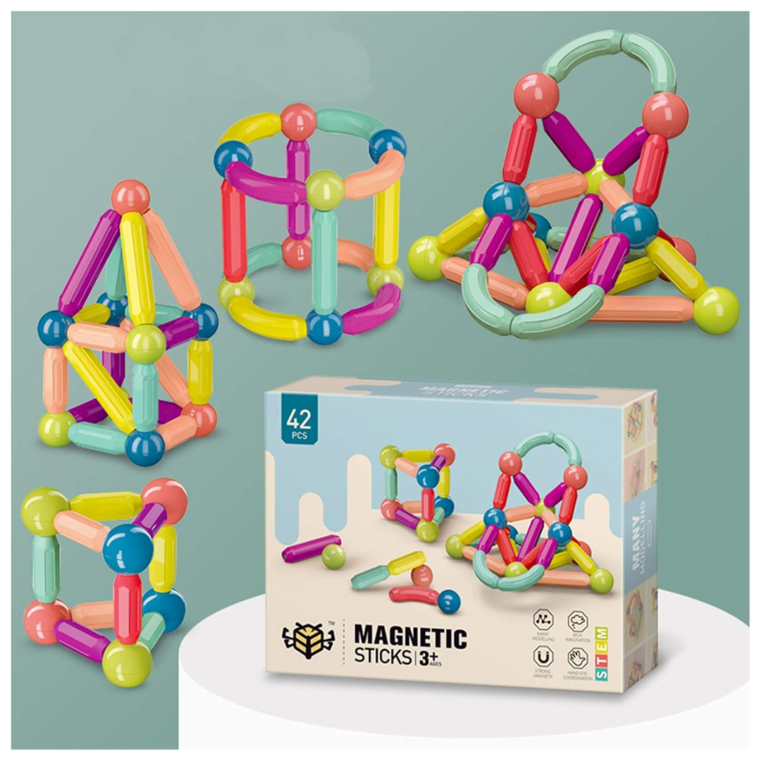 Juego de Varillas y esferas Magnéticas 42 pcs
