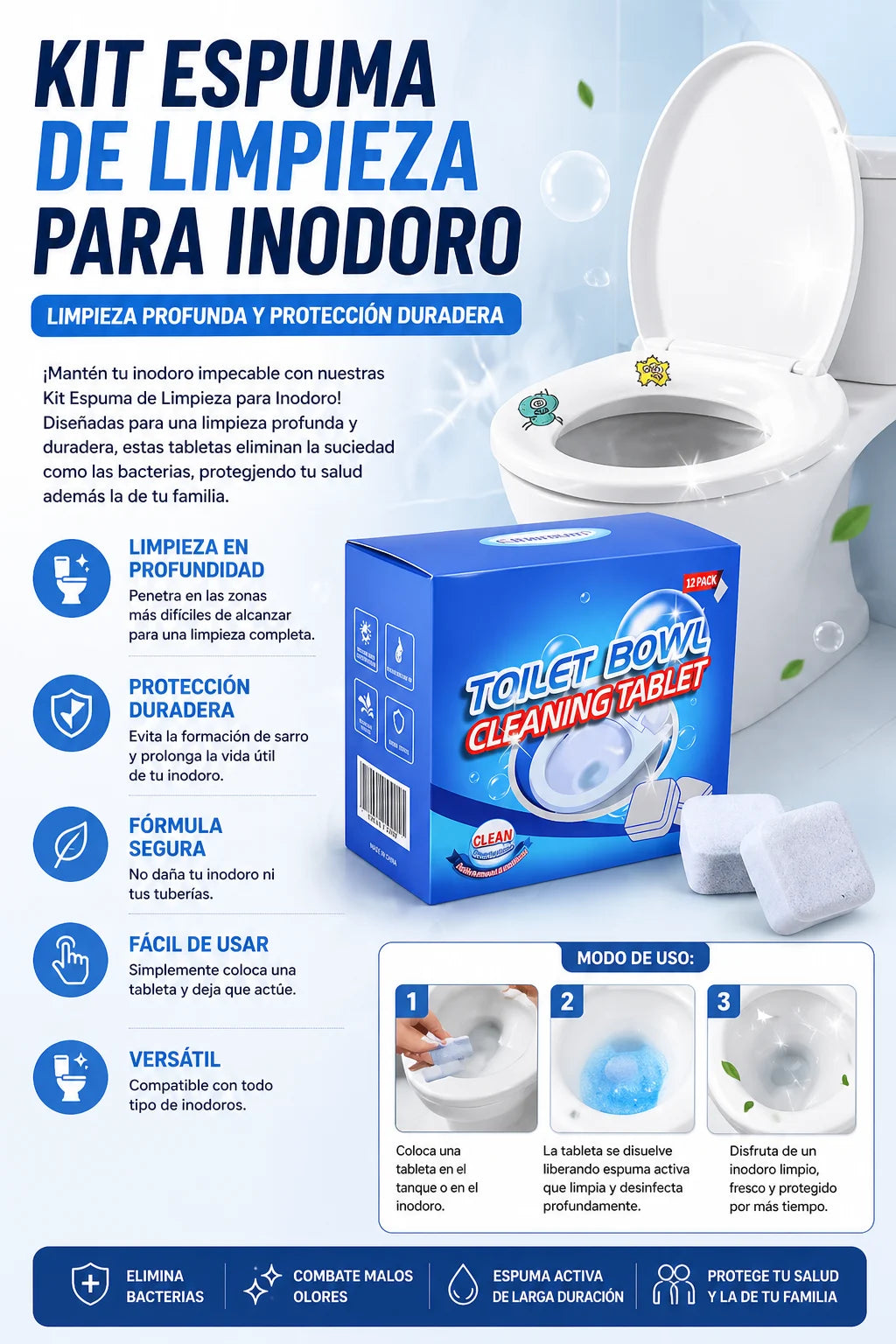 MEGA OFERTA CINTA IMPERMEABLE + ESPUMA DE LIMPIEZA PARA INODORO