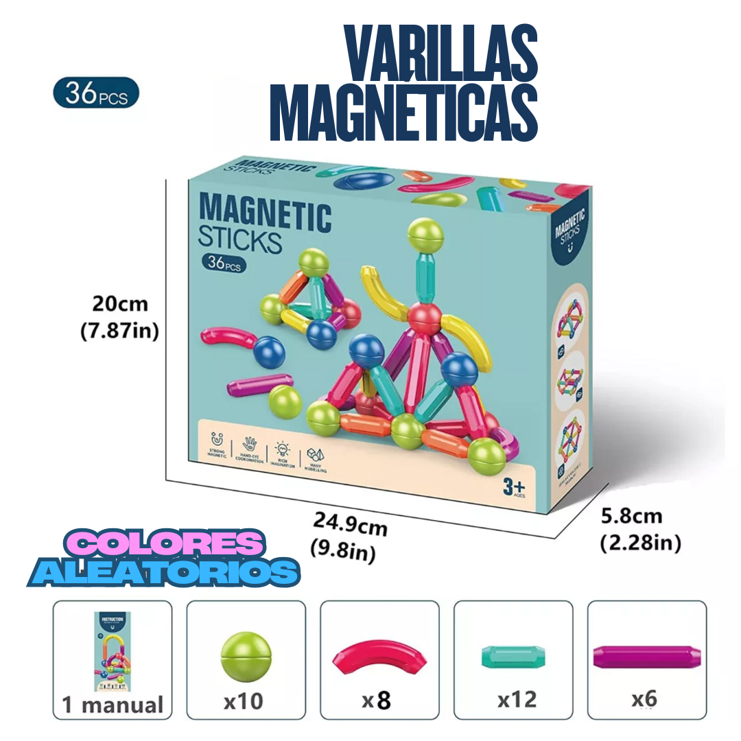 Juego de Varillas Magnéticas 36 pcs