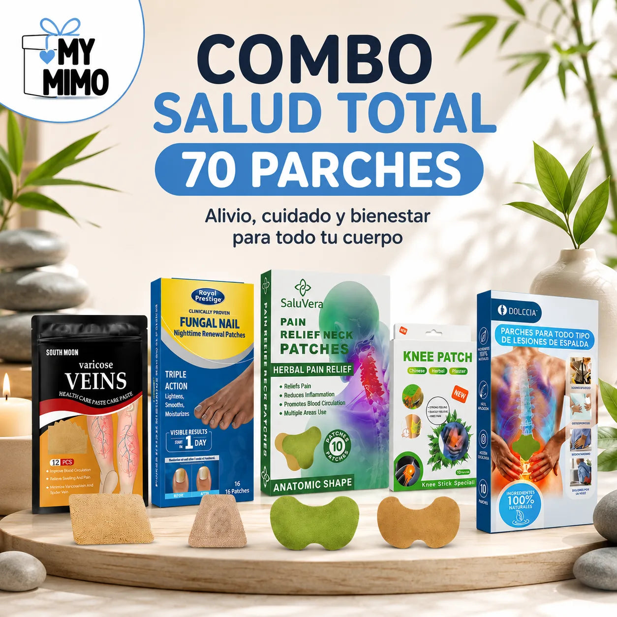 ❤️‍🩹COMBO SALUD TOTAL 70 PARCHES🩹 Alivio, cuidado y bienestar para todo tu cuerpo✨