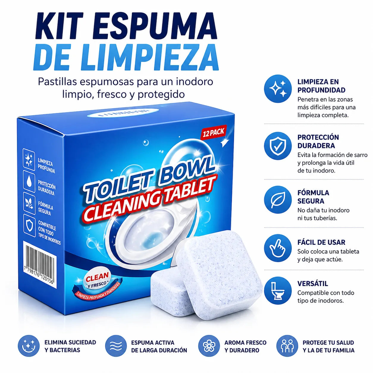 MEGA OFERTA CINTA IMPERMEABLE + ESPUMA DE LIMPIEZA PARA INODORO