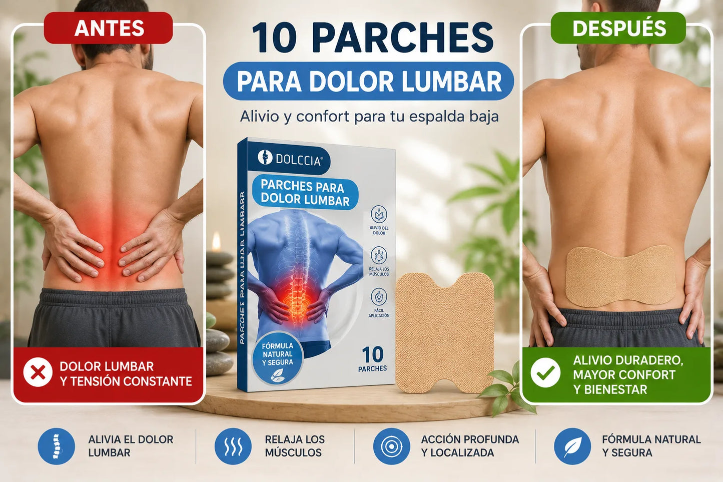 ❤️‍🩹 10 Parches 🩹Dolor de Espalda Lumbar✨
