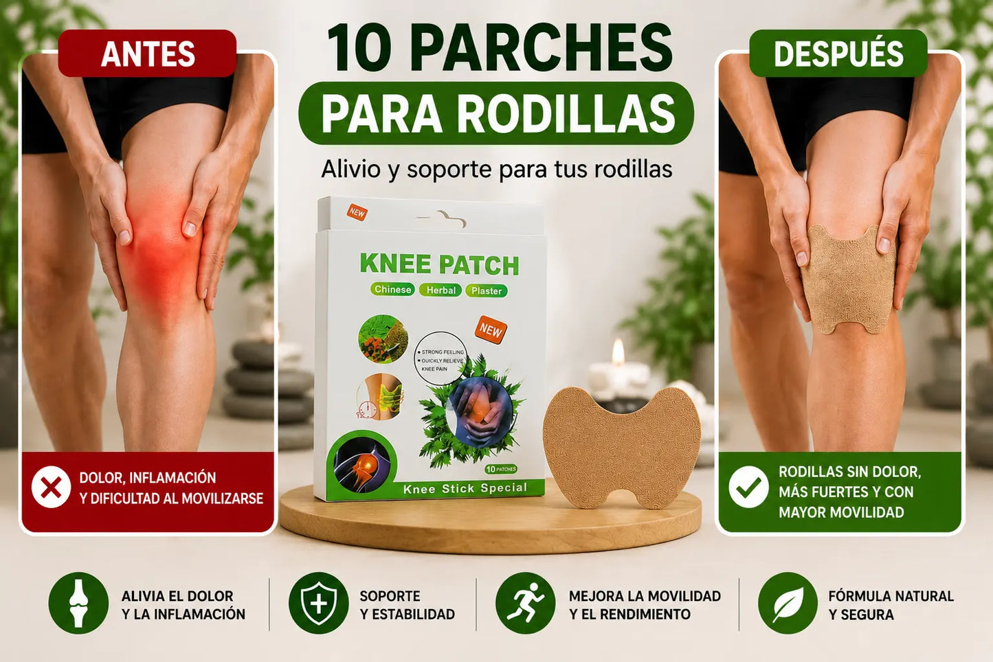 ❤️‍🩹 10 Parches 🩹Dolor de Rodilla✨