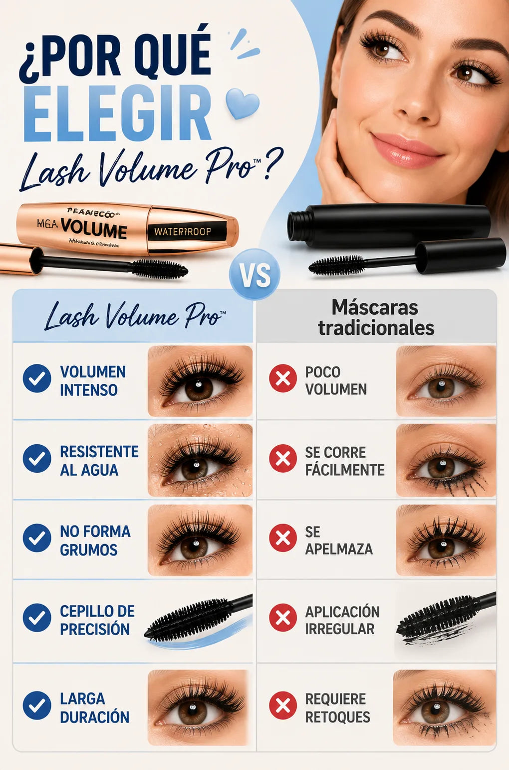 ✨LASH VOLUME PRO™ Waterproof - Volumen extremo, mirada irresistible, todo el día