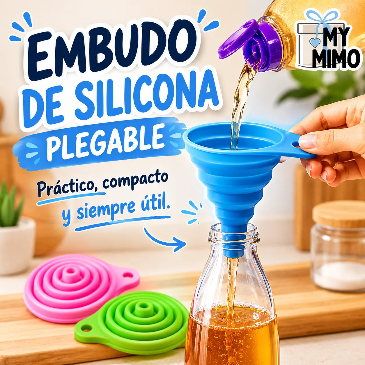 ⭐EMBUDO DE SILICONA PLEGABLE✨