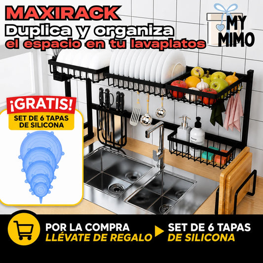 ⭐MaxiRack – Duplica y organiza el espacio en tu lavaplatos