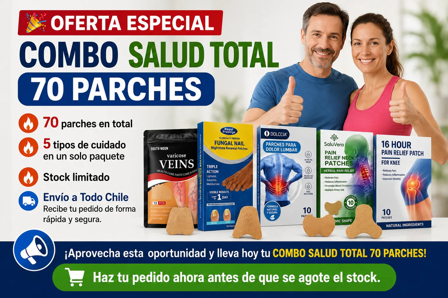 ❤️‍🩹COMBO SALUD TOTAL 70 PARCHES🩹 Alivio, cuidado y bienestar para todo tu cuerpo✨