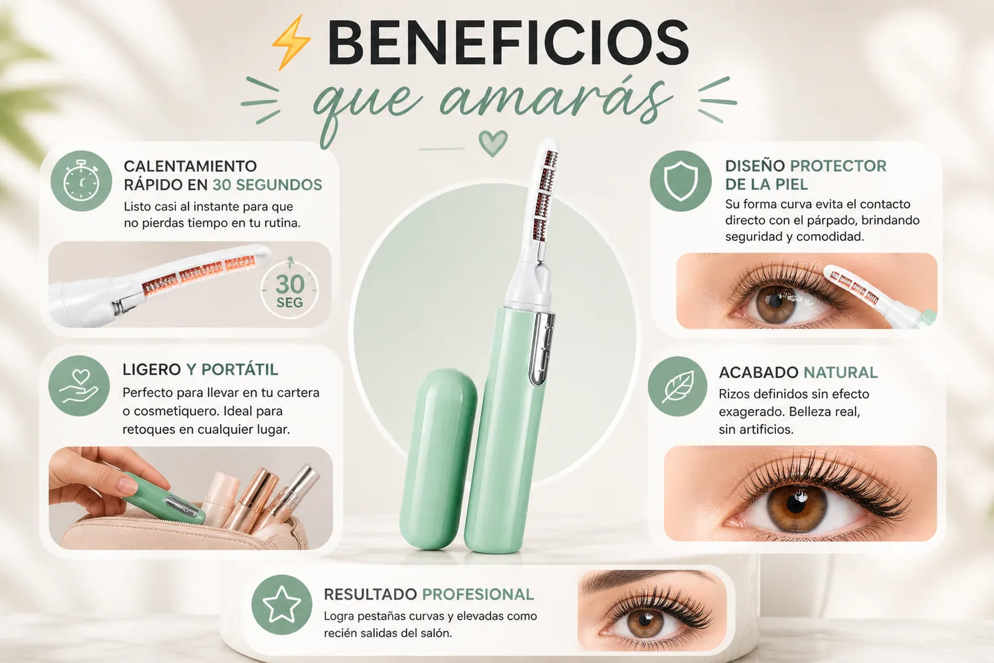 ✅Rizador de Pestañas Eléctrico