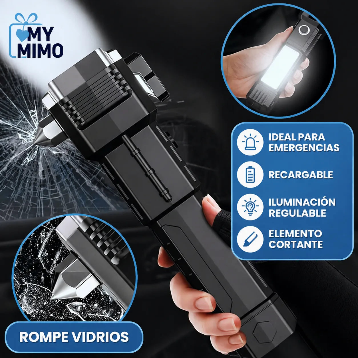 DUO TÁCTICO LINTERNA 4en1 + DESTORNILLADOR 8en1