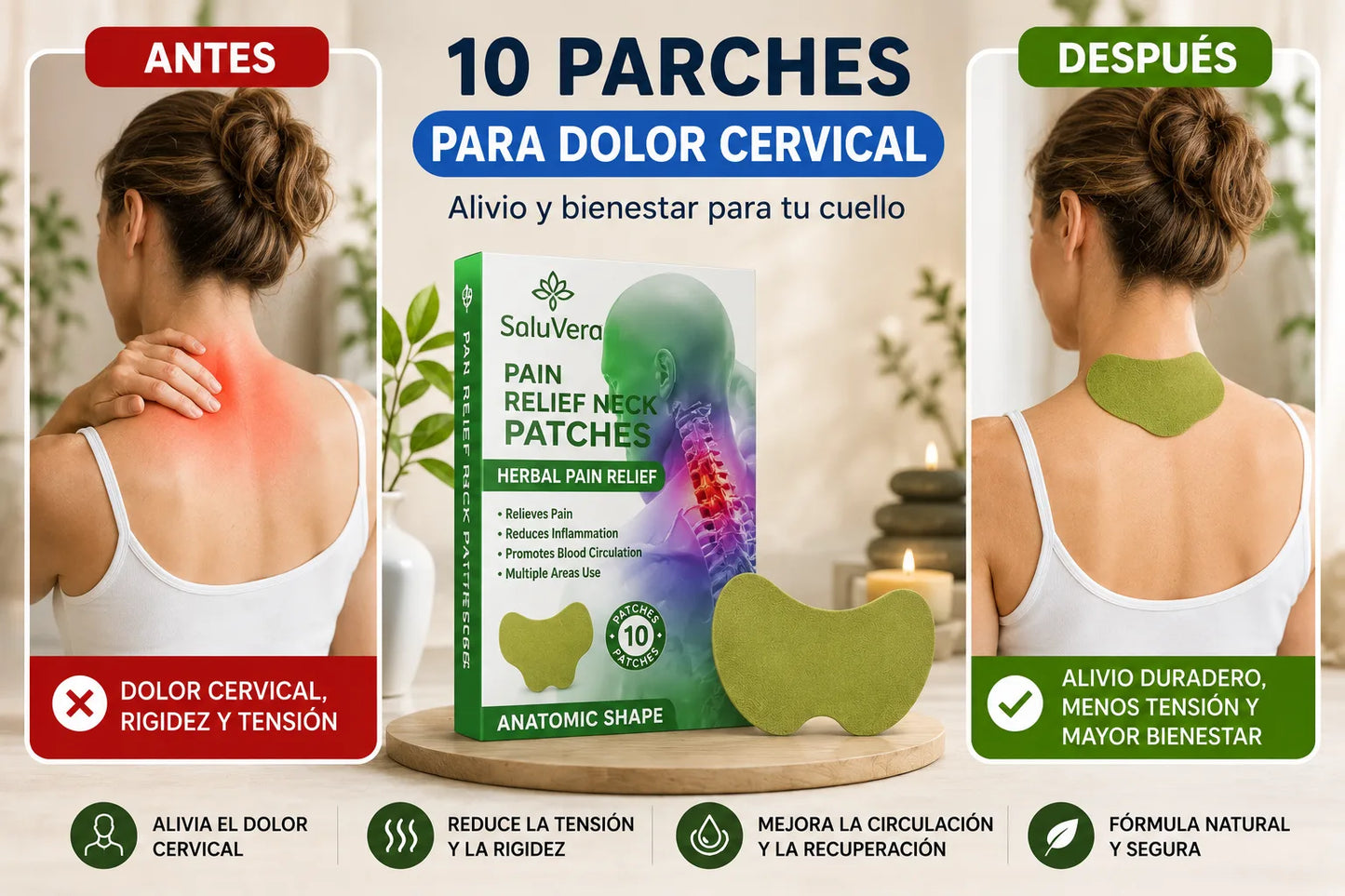 ❤️‍🩹 10 Parches 🩹Dolor de Cuello Cervical✨