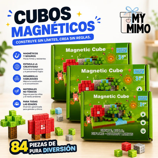 ⭐3 CAJAS CUBOS MAGNÉTICOS TIPO MINECRAFT (84 PIEZAS EN TOTAL)