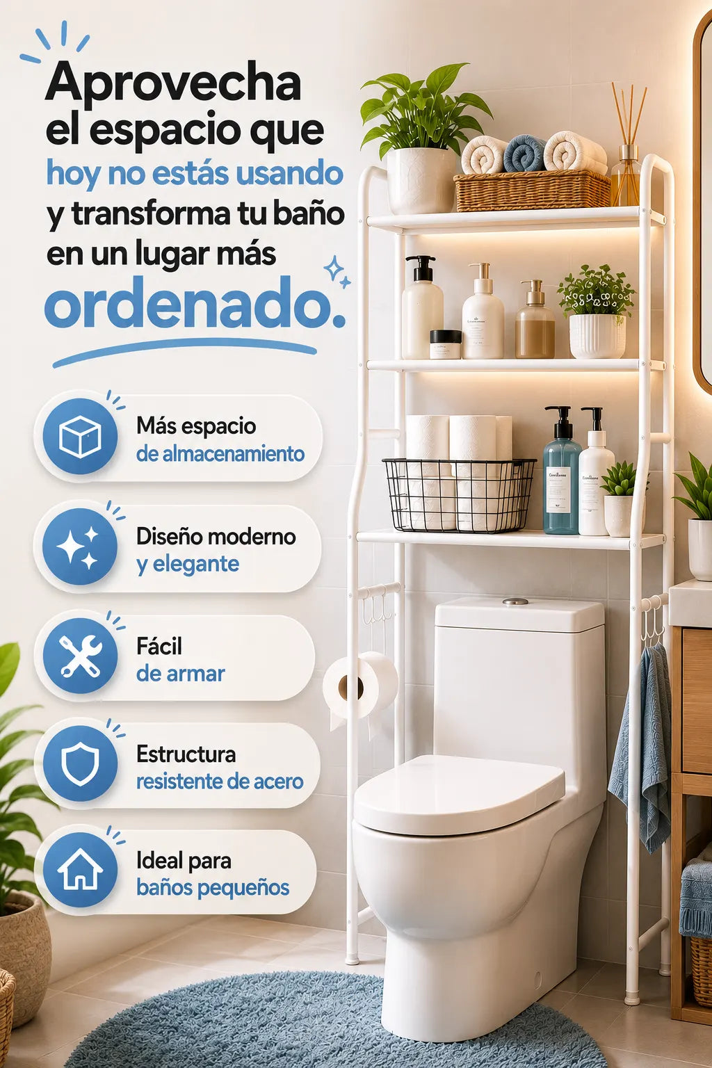 ✨SPACERACK™ El espacio que tu baño necesitaba✅