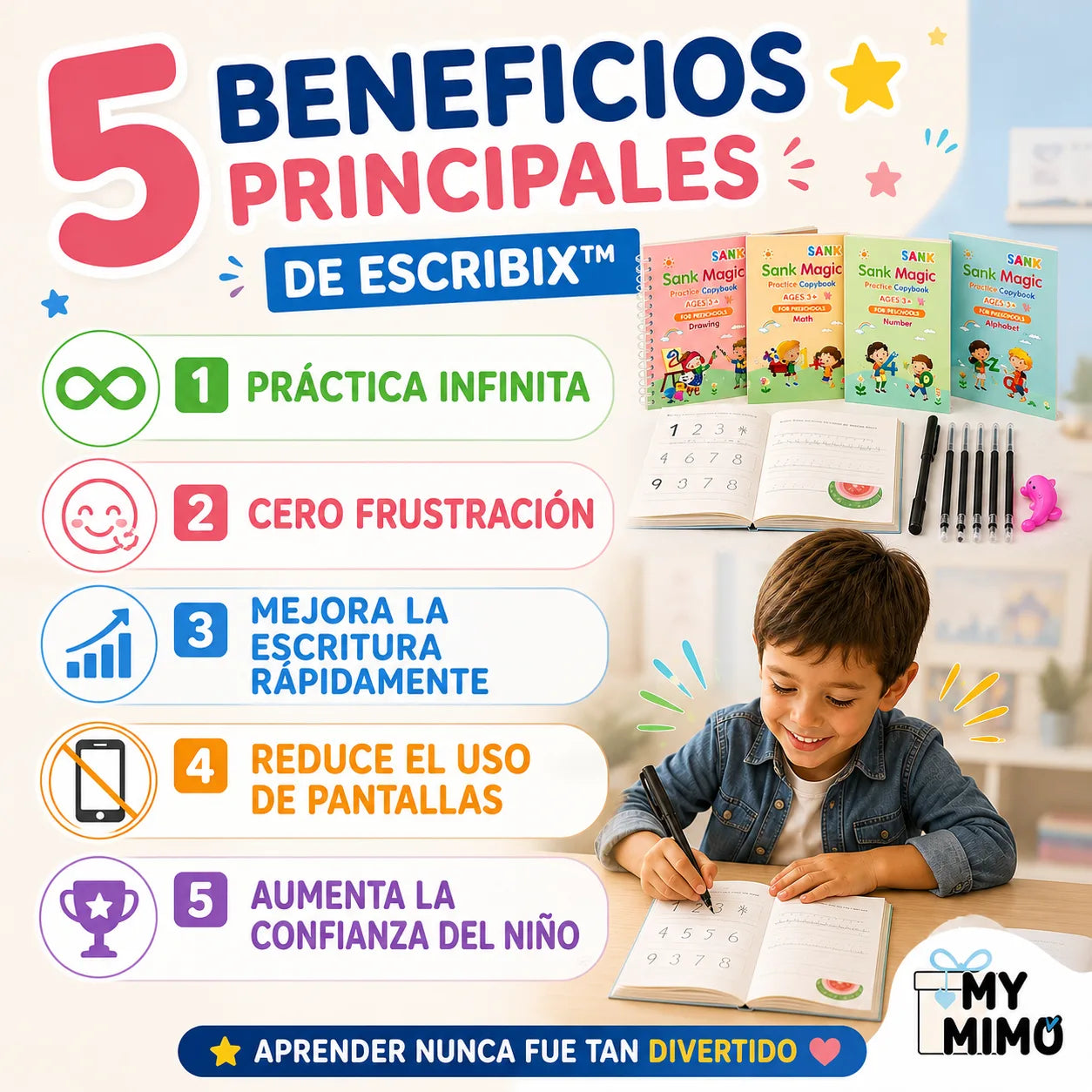 ESCRIBIX™ ✨Sistema de Escritura sin Frustración Reutilizable