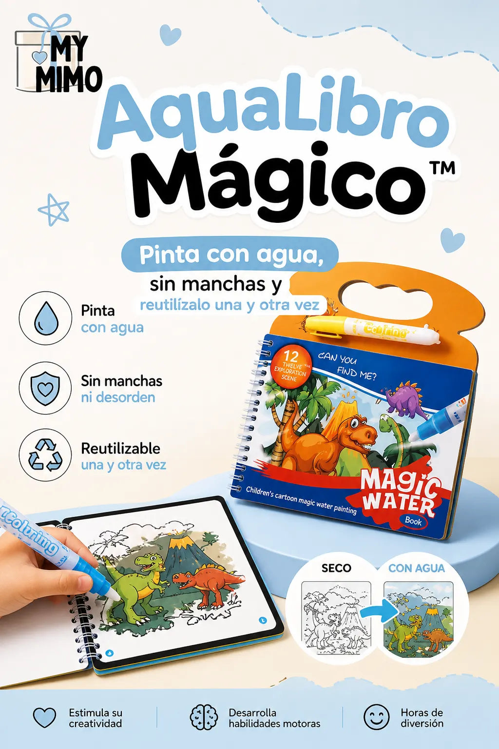 AQUALIBRO MÁGICO™ ✨Pinta con agua, sin manchas y reutilízalo una y otra vez