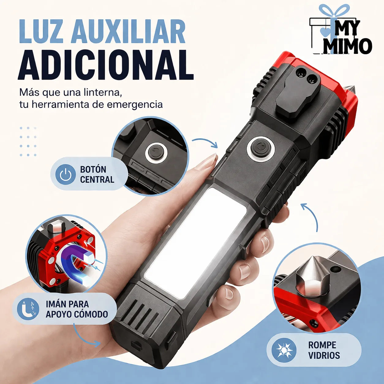 DUO TÁCTICO LINTERNA 4en1 + DESTORNILLADOR 8en1